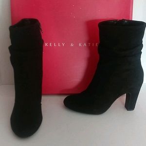 Kelly & Katie Lola Black Faux Suede Bootie NIB